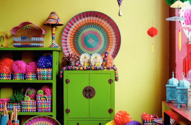colorhouse interior lime green room architectural image