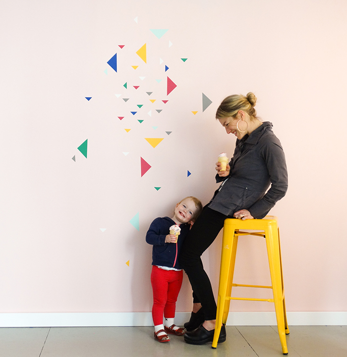Colorhouse paint DIY Sprinkle Wall - colorful triangles
