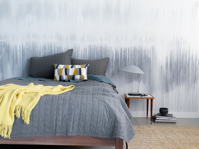 Colorhouse Watercolor Wall DIY painting project - blue bedroom